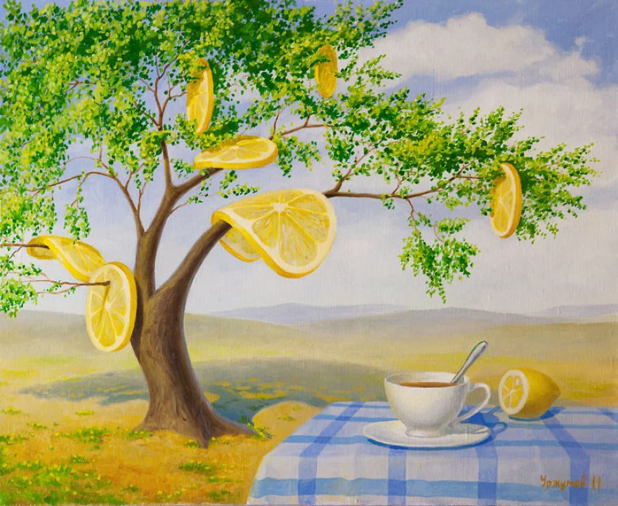 World Full Of Lemons By Surrealist Painter Vitaly Urzhumov 15 Lemon Tea - World Full Of Lemons By Surrealist Painter Vitaly Urzhumov