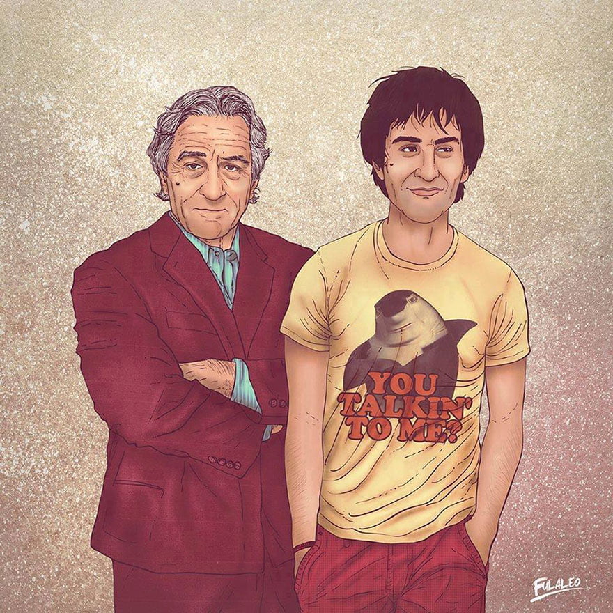 Before & After: Old Celebrities With Their Younger Selves By Fulvio Alejandro 17 niro - Before & After: Old Celebrities With Their Younger Selves By Fulvio Alejandro
