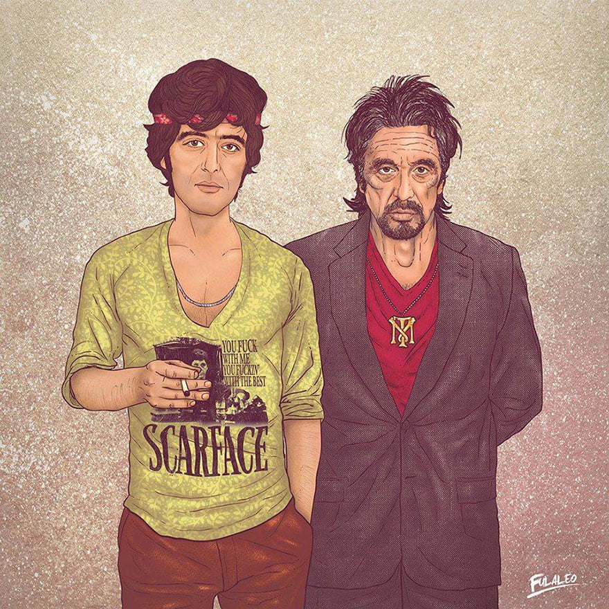 Before & After: Old Celebrities With Their Younger Selves By Fulvio Alejandro 16 pacino - Before & After: Old Celebrities With Their Younger Selves By Fulvio Alejandro