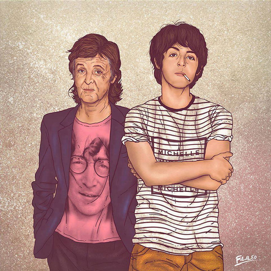 Before & After: Old Celebrities With Their Younger Selves By Fulvio Alejandro 13 paul - Before & After: Old Celebrities With Their Younger Selves By Fulvio Alejandro