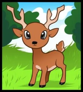 How to Draw a Deer for Kids, Easy Tutorial, 8 Steps 12 how to draw a deer for kids 1 000000008416 3 - How to Draw a Deer for Kids, Easy Tutorial, 8 Steps