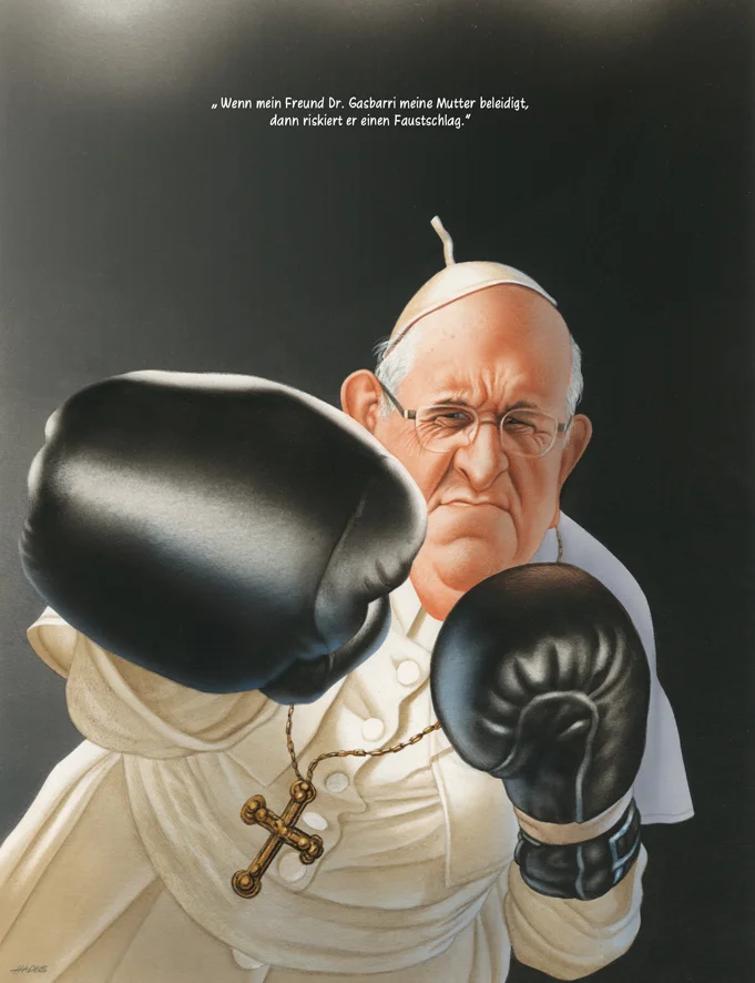 Gerhard Haderer – Think Big! Exhibition 12 16 Gerhard Haderer Papst Franziskus 2015 © Gerhard Haderer 2016 klein - Gerhard Haderer – Think Big! Exhibition