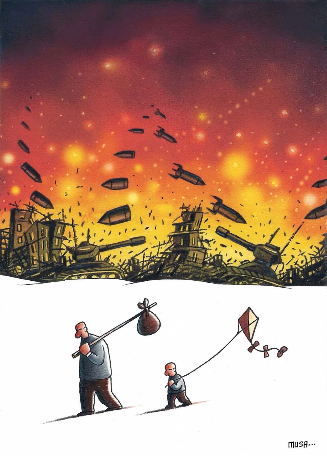 Results of the 18th Salon of Antiwar Cartoon, 2015, Serbia 19 Nagrada gradova prijatelja III Sirena Musa GUMUS Turska - Results of the 18th Salon of Antiwar Cartoon, 2015, Serbia