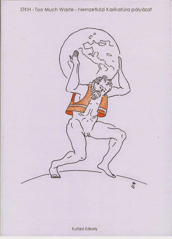 Results of the International Cartoon Contest "Too Much Waste" 2014, Hungary 13 Too Much Waste 2014 2nd Kutasi Károly - Results of the International Cartoon Contest "Too Much Waste" 2014, Hungary