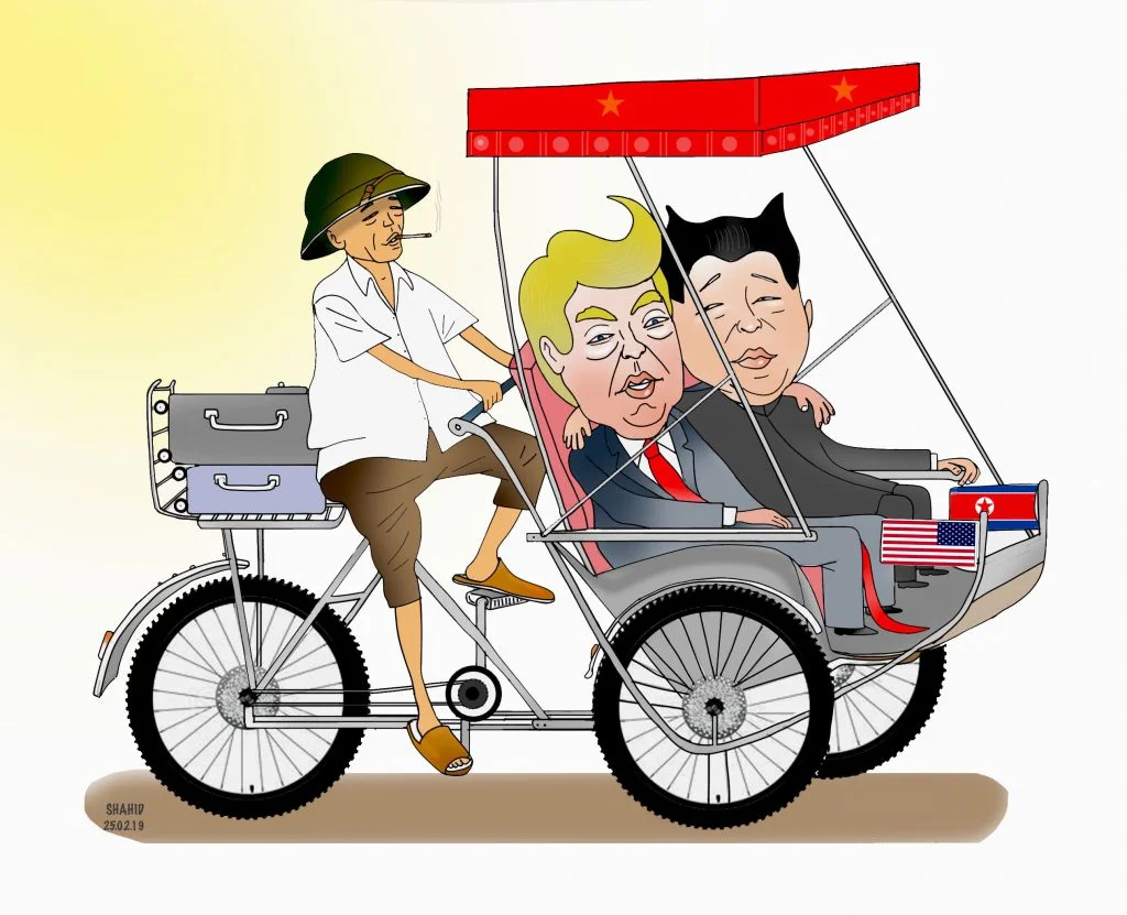 On the way to Vietnam: This cartoon about President Trump and Kim Jong-un's Vietnam Meeting. On the way to Vietnam: This cartoon about President Trump and Kim Jong-un's Vietnam Meeting.