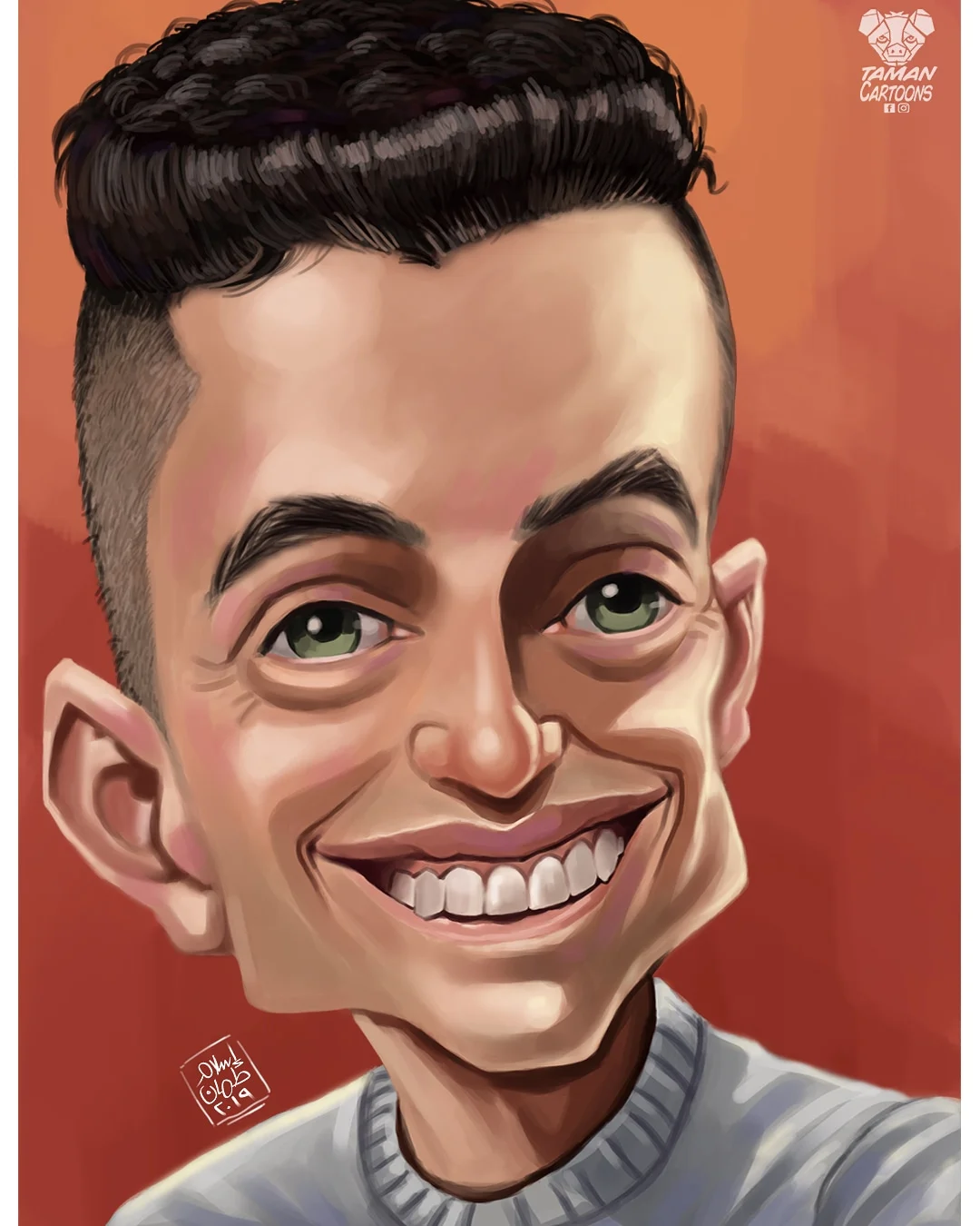 The Actor: Rami Malek 11 Caricature of actor Rami Malek