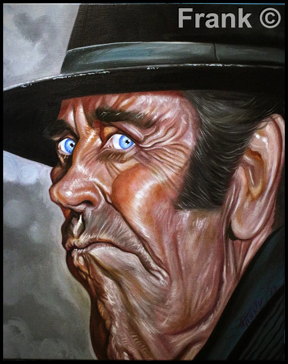 Caricature: Henry Fonda, Once Upon a Time in the West, oil on canvas Caricature: Henry Fonda, Once Upon a Time in the West, oil on canvas