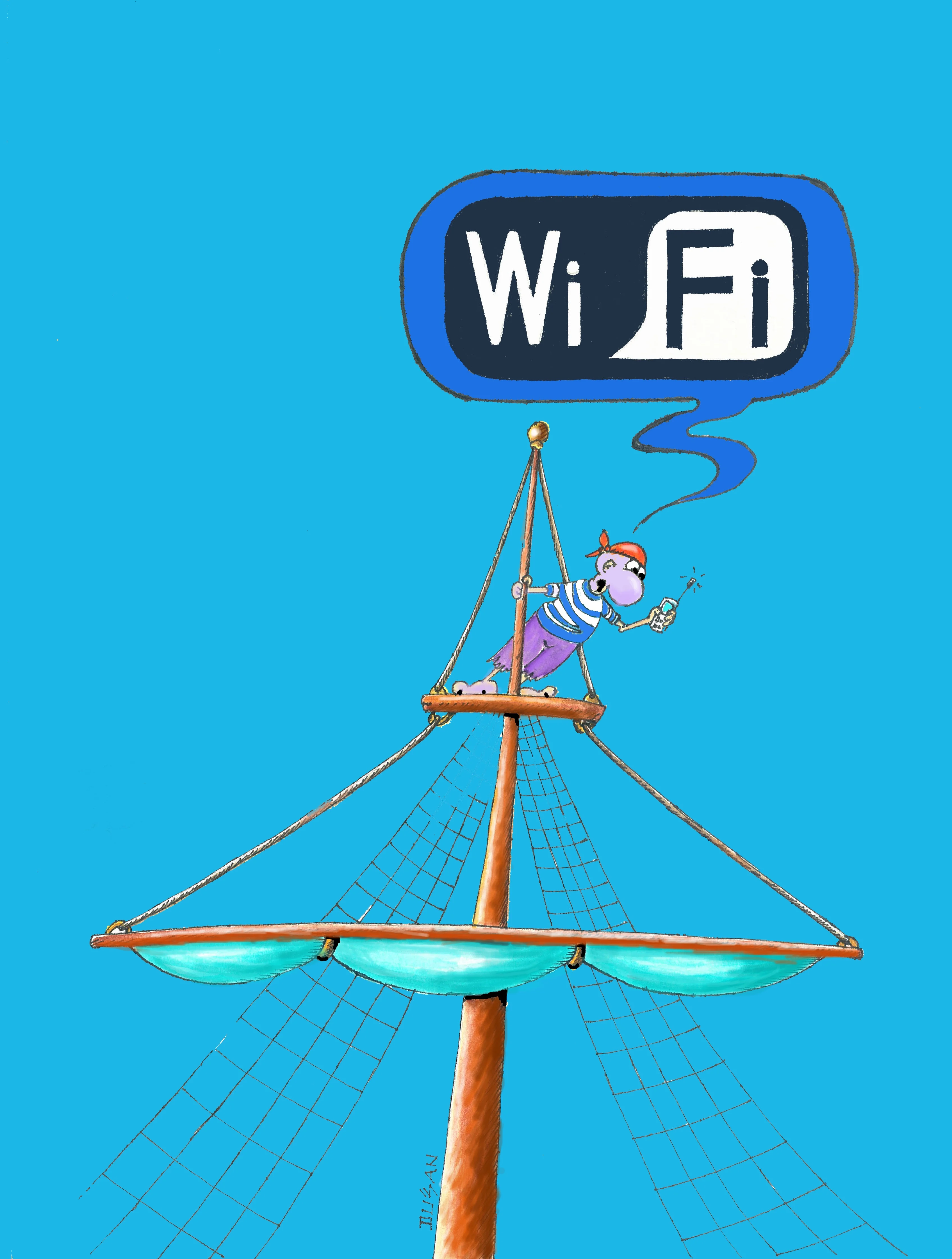 Wi-Fi 11 Wi-Fi cartoon