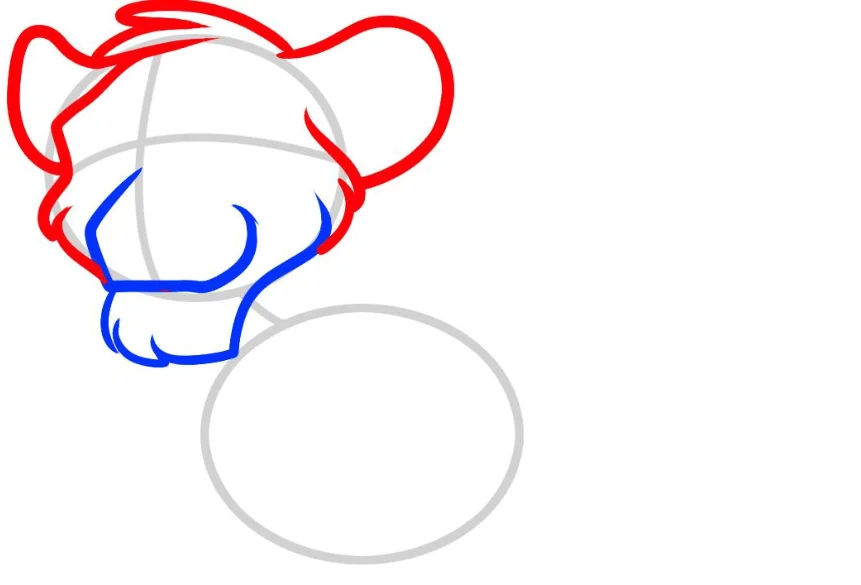 How to Draw Simba from The Lion King, Easy Tutorial, 9 Steps 14 Step 3 26 - How to Draw Simba from The Lion King, Easy Tutorial, 9 Steps