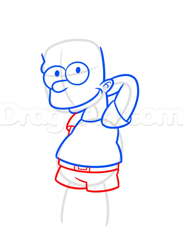 Christmas Bart Simpson Drawing Lesson, Easy, 7 Steps 15 Step 4 11 - Christmas Bart Simpson Drawing Lesson, Easy, 7 Steps