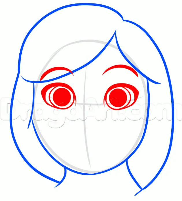 How to Draw Anna from Frozen For Kids, Easy Tutorial, 7 Steps 15 Step 4 30 - How to Draw Anna from Frozen For Kids, Easy Tutorial, 7 Steps