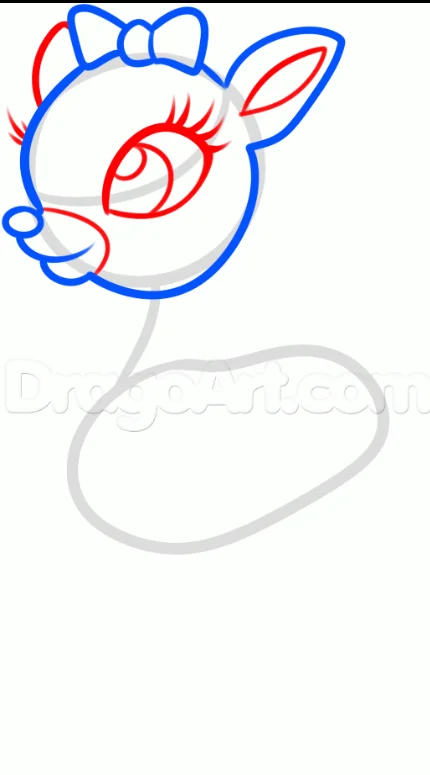 How to Draw Clarice the Reindeer, Easy Tutorial, 8 Steps 15 Step 4 4 - How to Draw Clarice the Reindeer, Easy Tutorial, 8 Steps