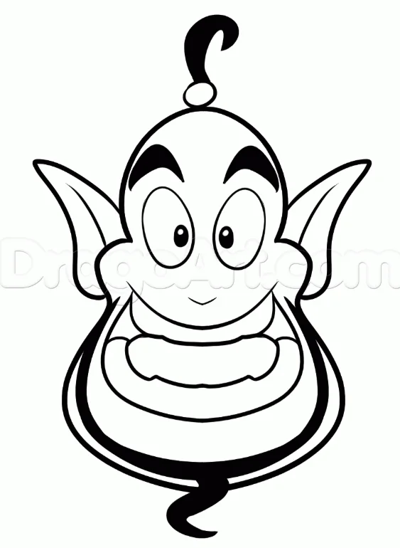 How to Draw Genie Easy from Aladdin, 6 Steps 17 How to Draw Genie Final