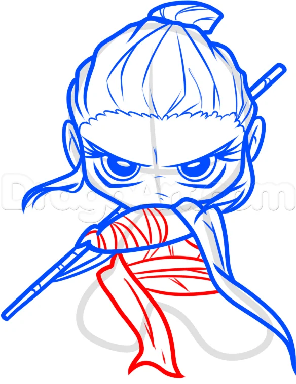 How to Draw Rey From Star Wars, Easy in 7 steps 17 How to Draw Rey Step 6