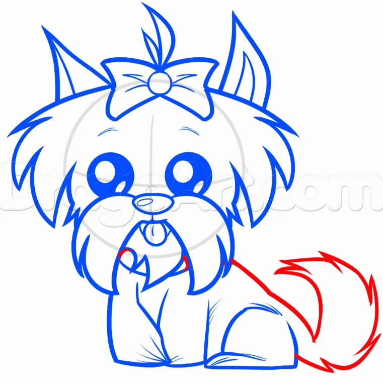 How to Draw a Shih Tzu, Easy Drawing Tutorial, 8 Steps 18 How to Draw a Shih Tzu Step 8