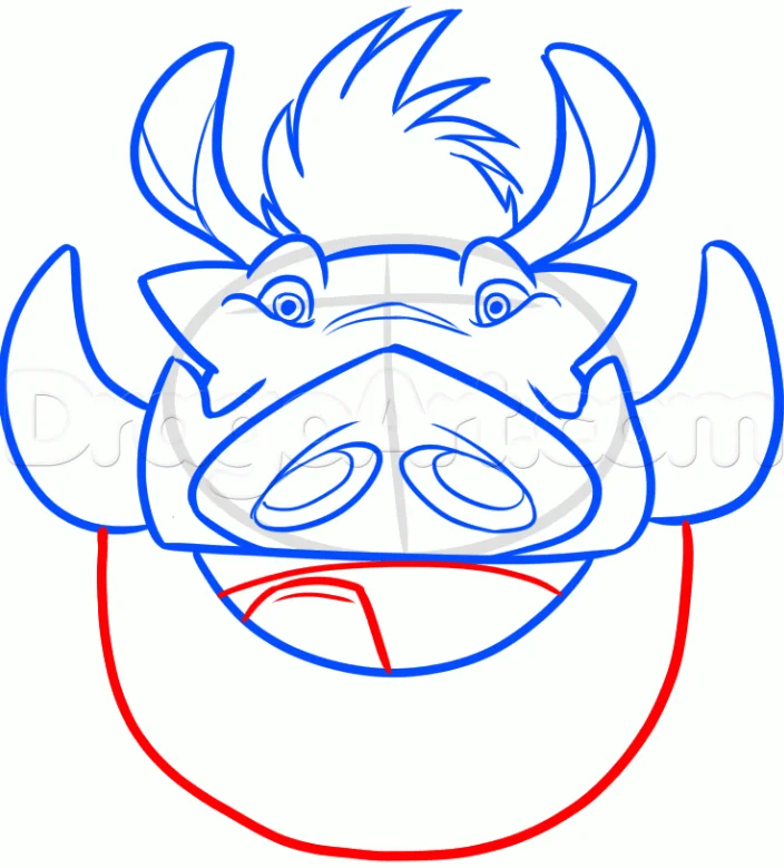 How to Draw Pumba, Easy Drawing Tutorial, 8 Steps 18 How to Draw Pumba Step 7