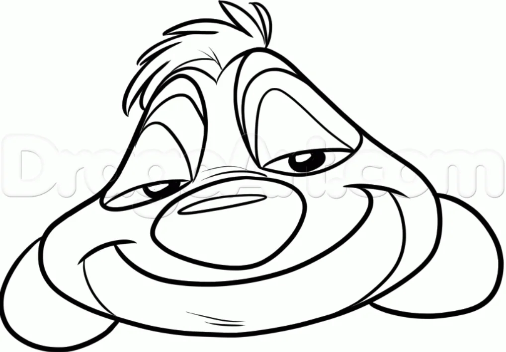 How to Draw Timon, Easy Drawing Tutorial, 7 Steps 18 How to Draw Timon Final