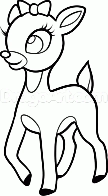 How to Draw Clarice the Reindeer, Easy Tutorial, 8 Steps 19 How to Draw Clarice the Reindeer Final