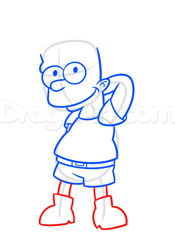 Christmas Bart Simpson Drawing Lesson, Easy, 7 Steps 16 step 5 11 - Christmas Bart Simpson Drawing Lesson, Easy, 7 Steps