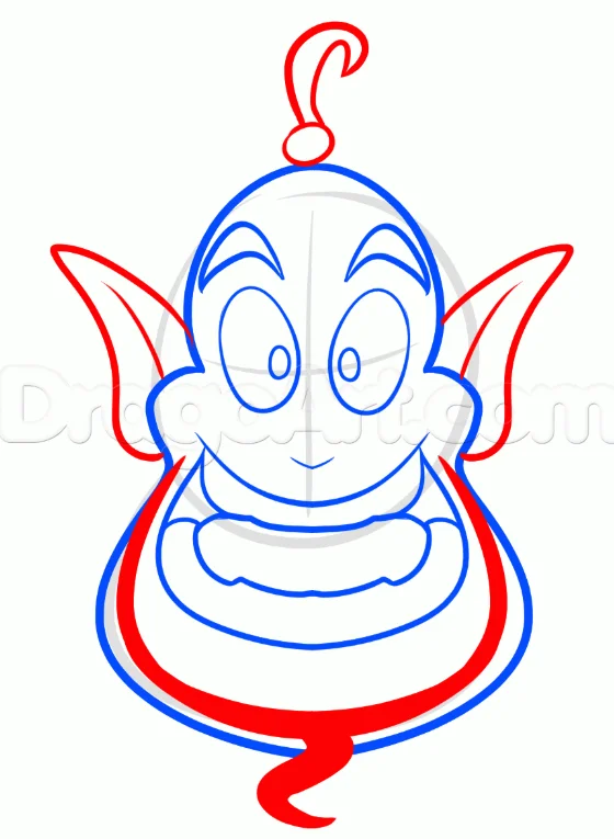 How to Draw Genie Easy from Aladdin, 6 Steps 16 How to Draw Genie Step 6