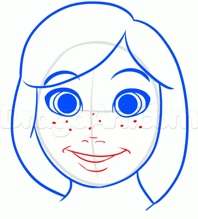 How to Draw Anna from Frozen For Kids, Easy Tutorial, 7 Steps 16 step 5 30 - How to Draw Anna from Frozen For Kids, Easy Tutorial, 7 Steps