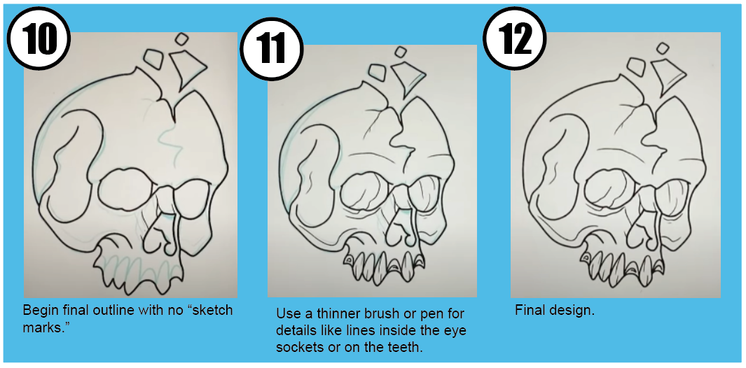 How to Draw American Traditional Tattoos 26 skull4 - How to Draw American Traditional Tattoos
