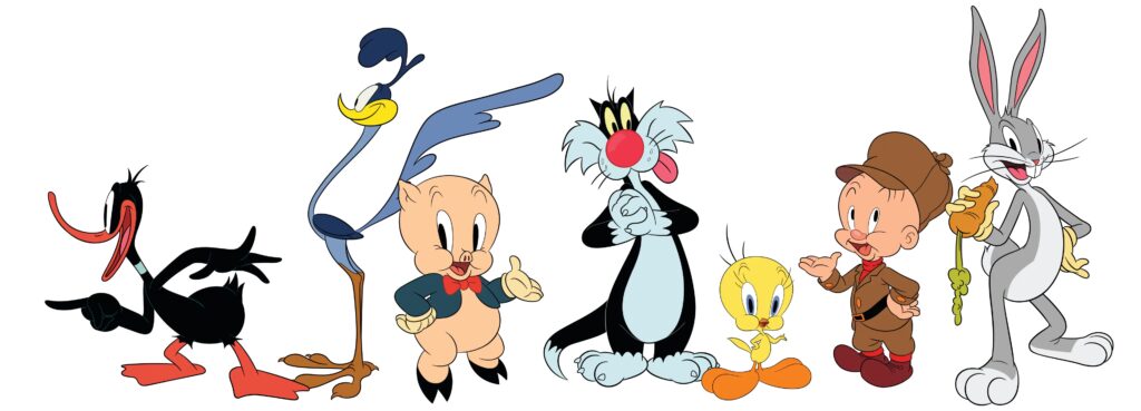 The Beloved Looney Tunes: From Daffy Duck to Tweety Bird 15 Daffy Duck (Daffy Duck), Bippe Stankelbein (Road Runner), Porky Pig (Porky Pig), Sylvester (Sylvester the Cat), Pip (Tweety Bird), Elmer Midd (Elmer Fudd) and Snurre Sprett (Bugs Bunny). Looney Tunes, Image: © Warner Bros. animation,