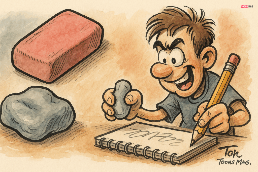 10 Essential Tools Every Cartoonist Needs: A Comprehensive Beginner’s Guide 14 a cartoon of a man writing on a notebook