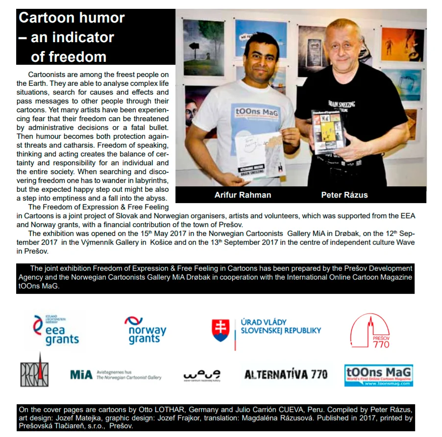 catalog text 1 - The Freedom of Expression & Free Feeling International Cartoon Exhibition in Prešov, Slovakia