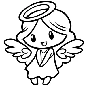 Christmas Angel Coloring Page - Xmas Angel Drawing - Free Transparent PNG  Clipart Images Download