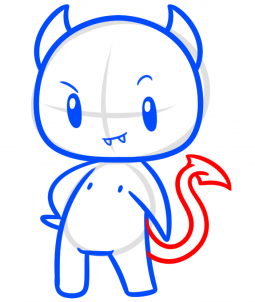 Drawing a Chibi Devil, Easy Tutorial, 6 Steps 16 drawing a chibi devil step 5 1 000000187454 3 - Drawing a Chibi Devil, Easy Tutorial, 6 Steps