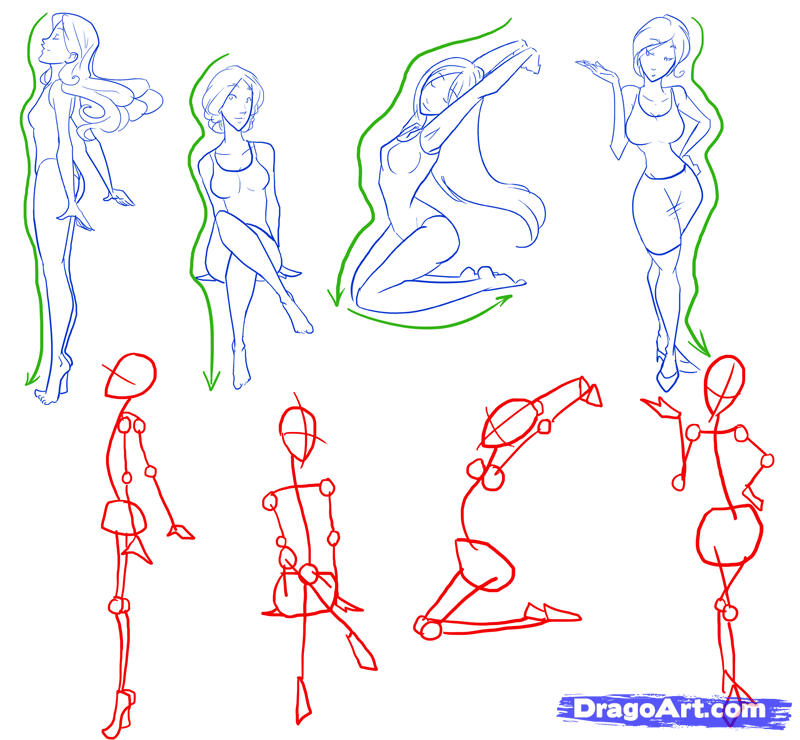How To Draw Female Figures, Draw Female Bodies, 21 Steps
