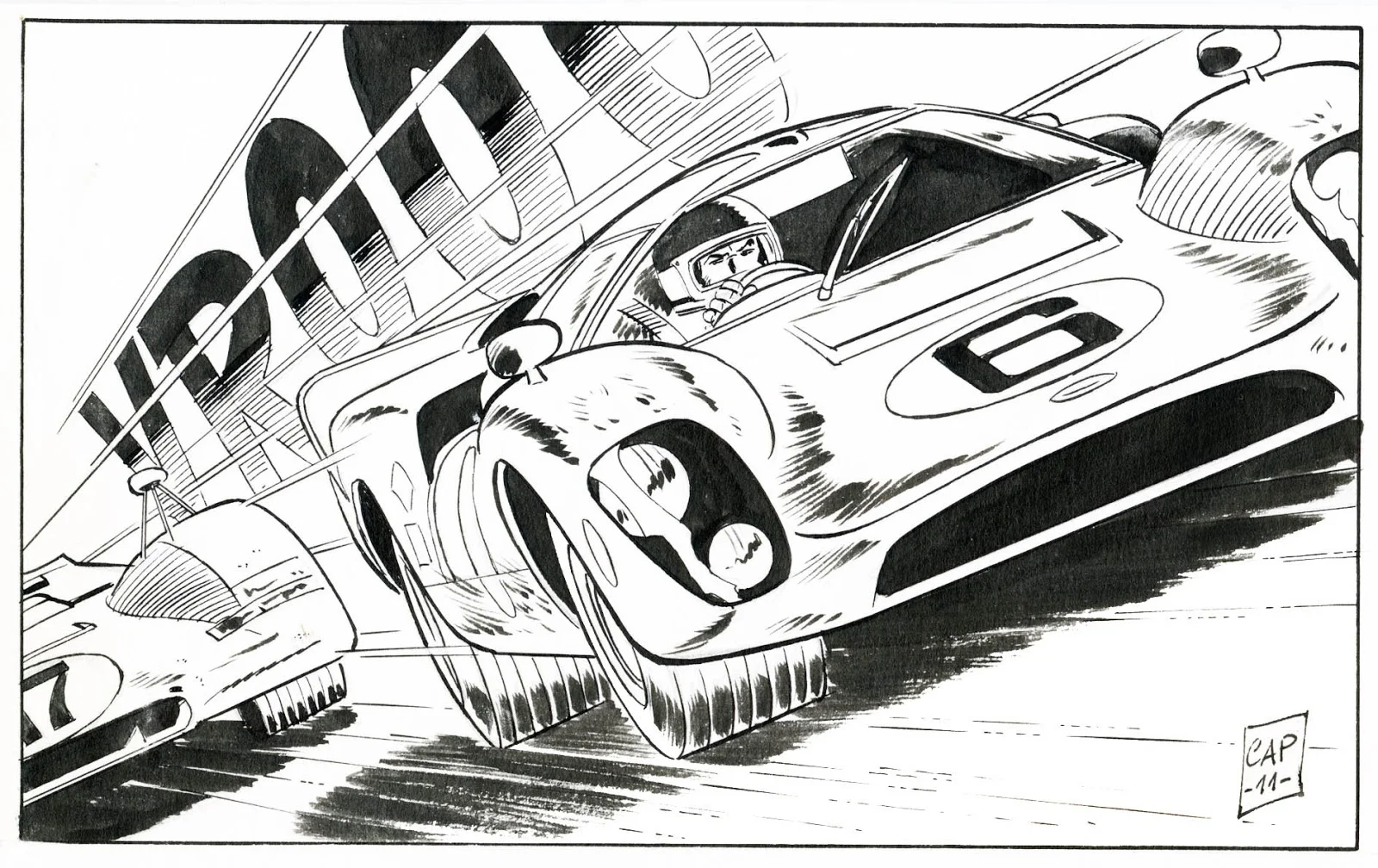 Christian Denayer Alain Chevallier Enfer pour un Champion Detail 1973 - Cult on 4 Wheels The Car in Comics and Caricature