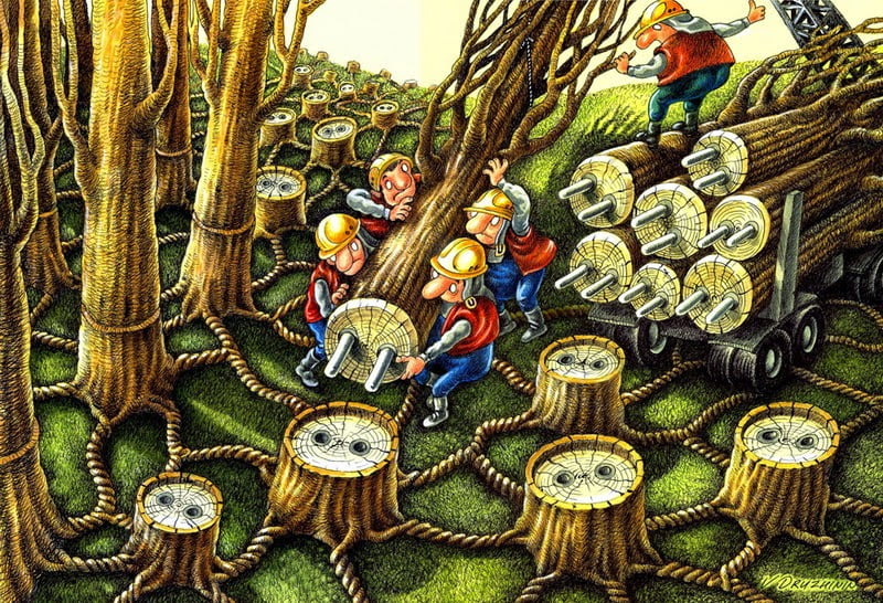 Pannonpower III HELYEZETT Valentin Druzhinin Russia 2 - Winners in Pannonpower Caricature Contest about biomass: Drawings in green 2014, Hungary