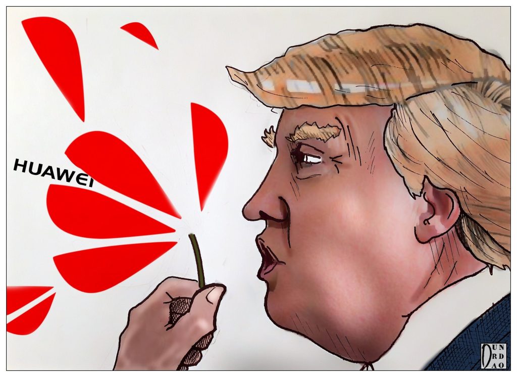 Trump wants to ban Huawei 11 Trump wants to ban Huawei Cartoon