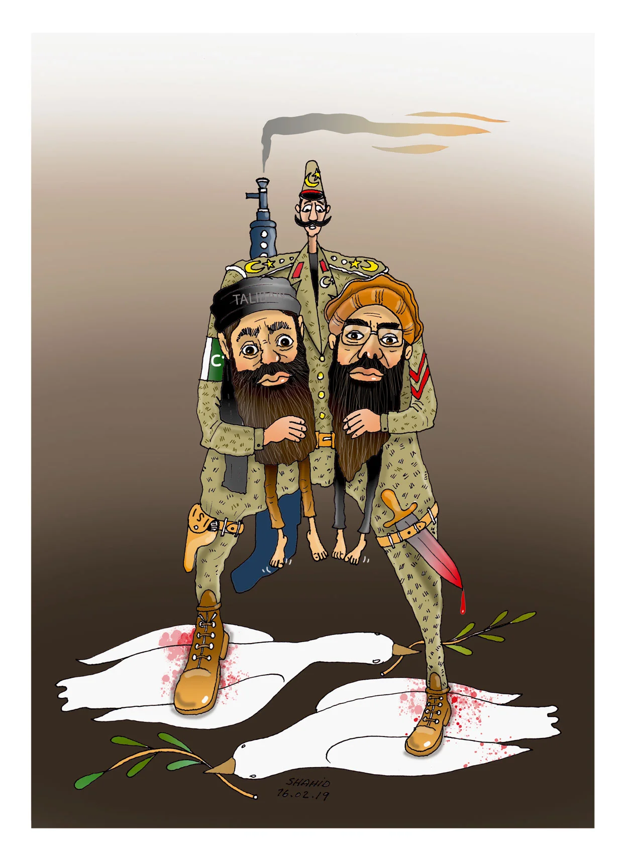 cartoon 88 - India and Pakistan conflict