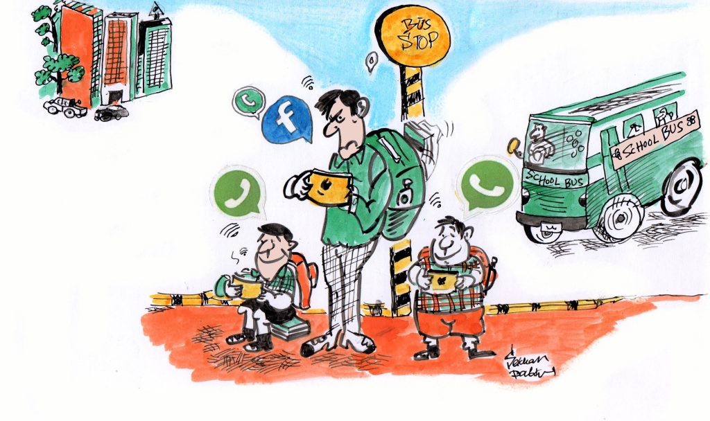 Addiction into the social network. It's my original work, SEKHAR Babu, India