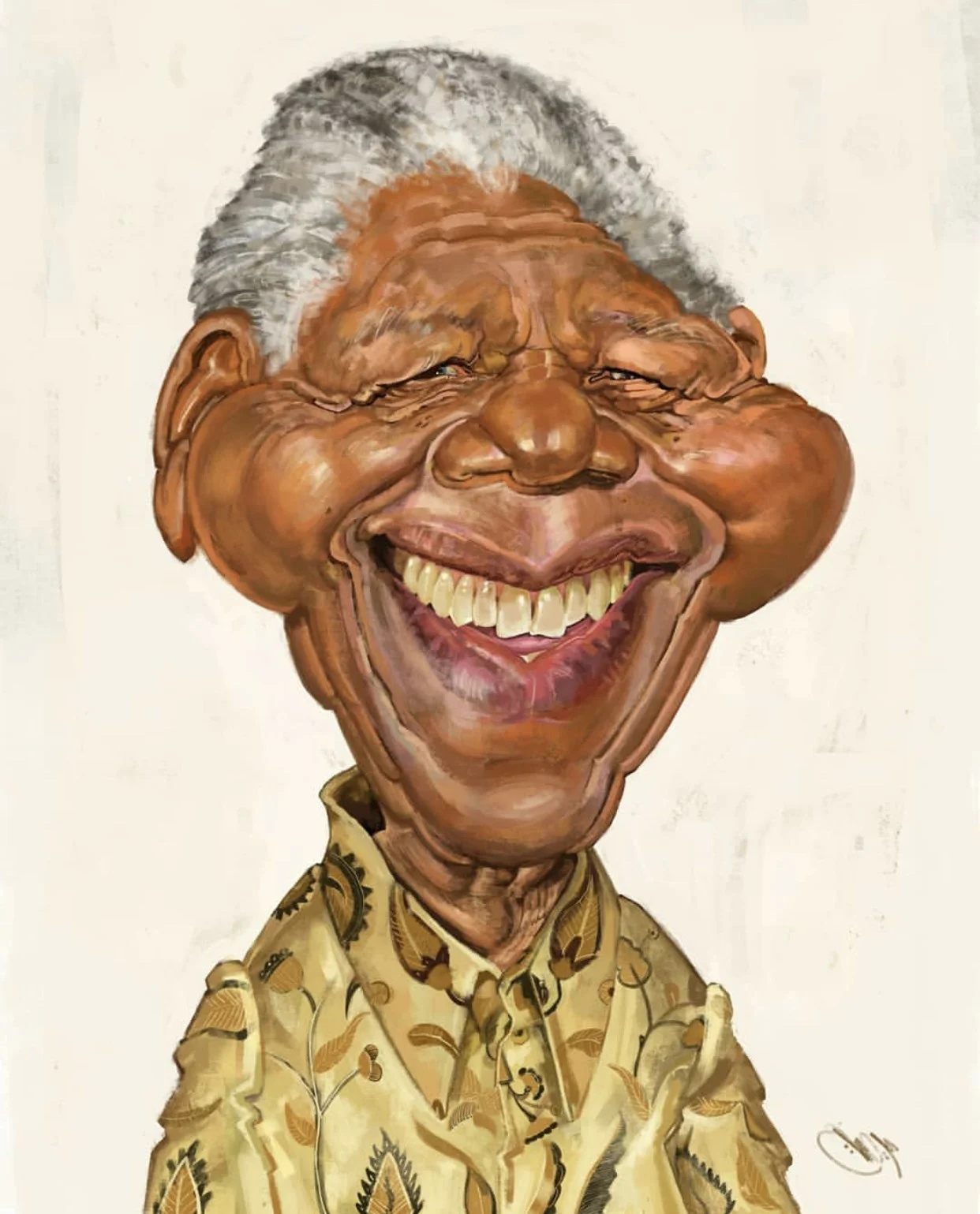 Nelson Mandela, Drawing by Baptiste Chapuis | Artmajeur