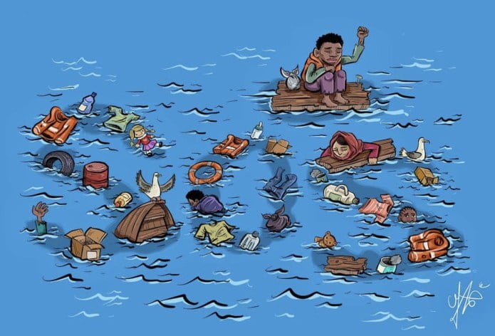 SOS, Cartoon by Latrache Yassin SOS, Cartoon by Latrache Yassin