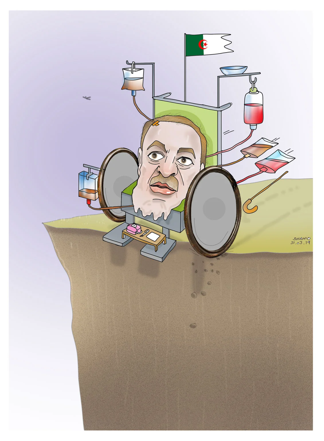 cartoon132 - Fall of Abdelaziz Bouteflika