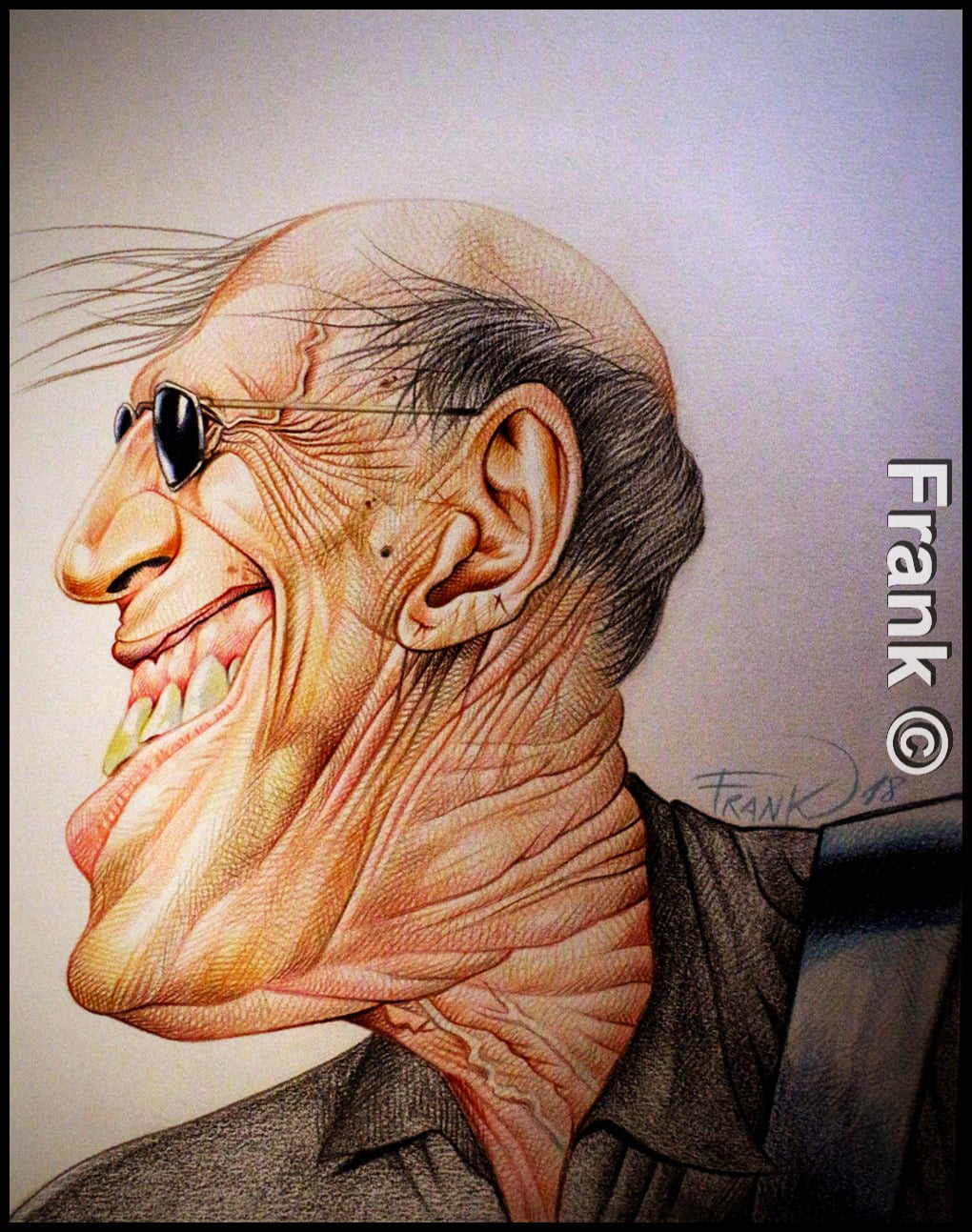 Caricature of Adriano Celentano, pencils on paper, by Frank 11 a me adriano c mi fa una sega 2 perfetta - Caricature of Adriano Celentano, pencils on paper, by Frank