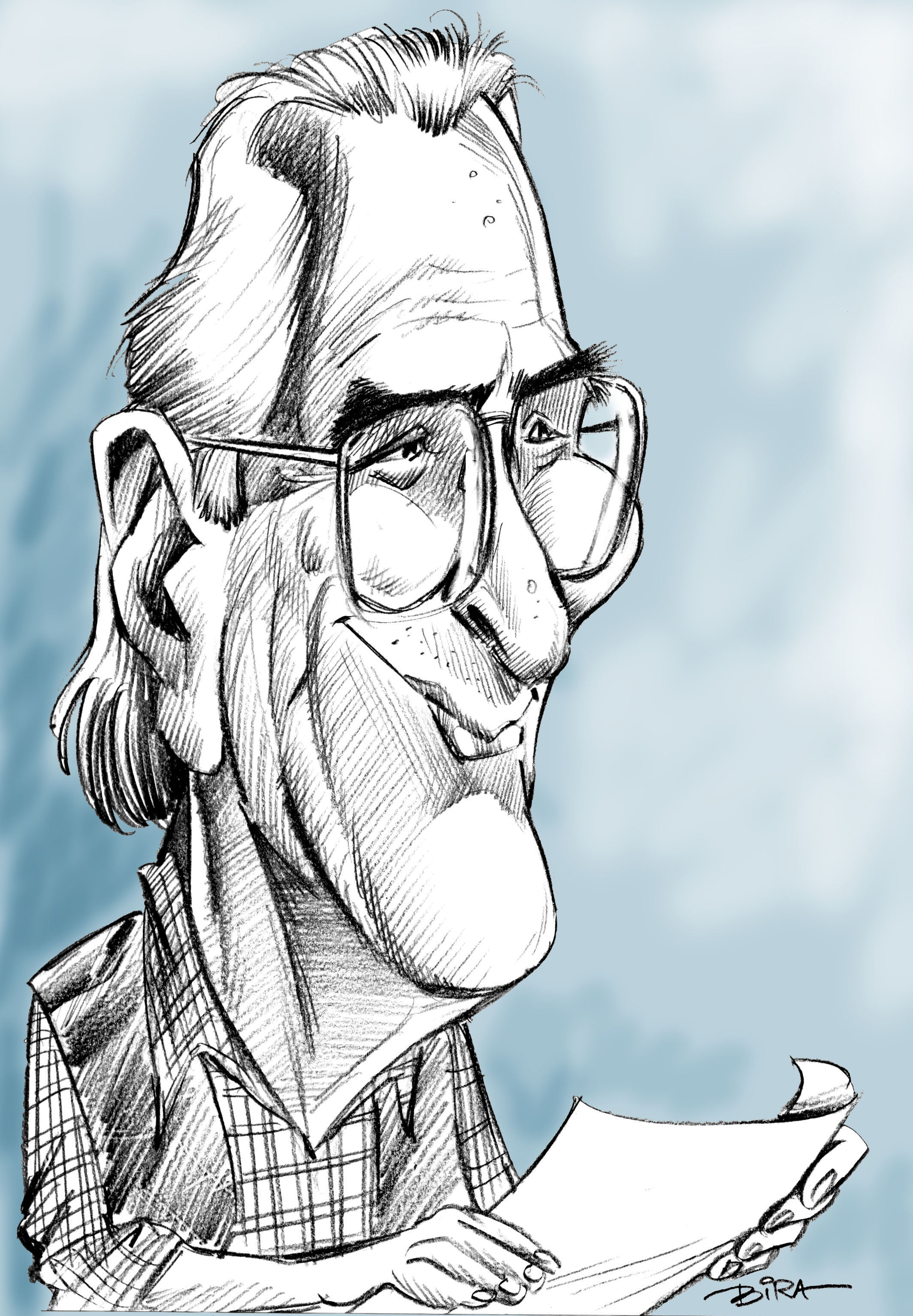 Claudio Nizzi, Italian comic writer caricature