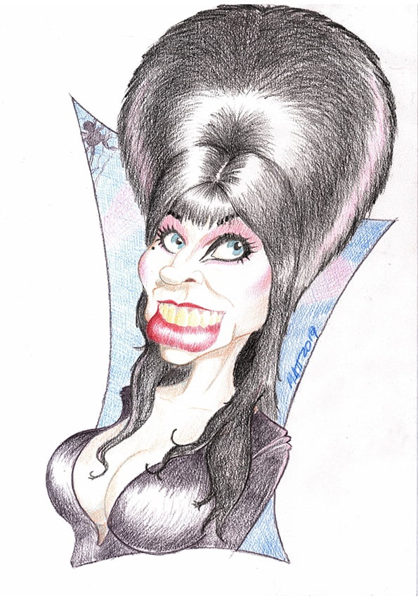 Elvira Cassandra Peterson Caricature