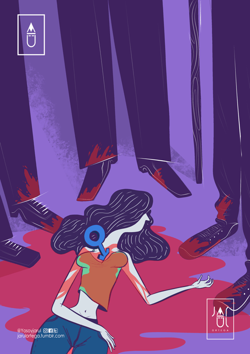 Gender violence Cartoon ell que agrede el calla el que ignora - Gender violence