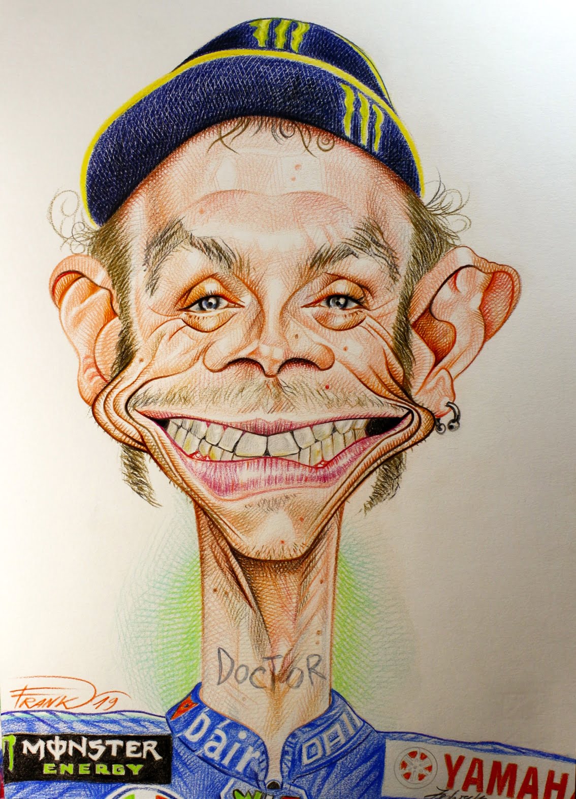 caricature Valentino Rossi, by Frank
