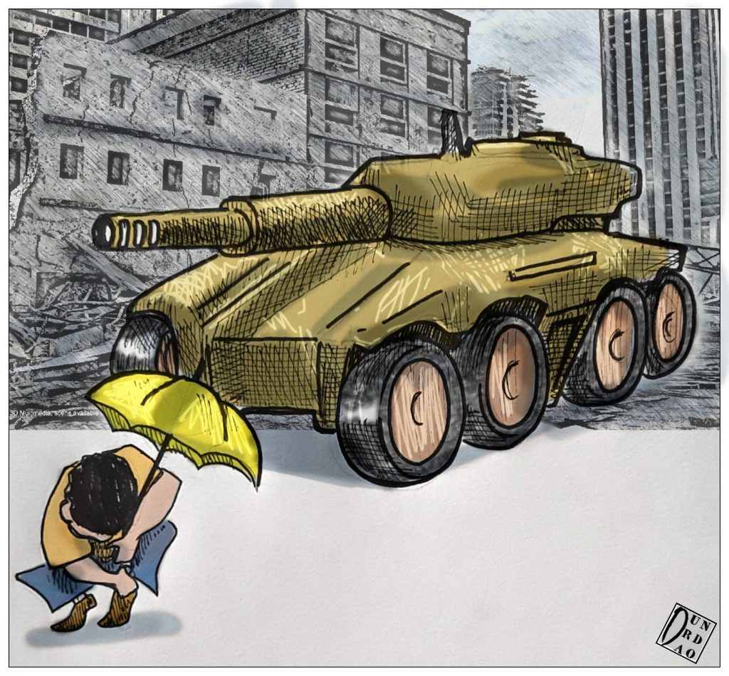 Hong Kong: Chinese armored vehicles enter the city cartoon