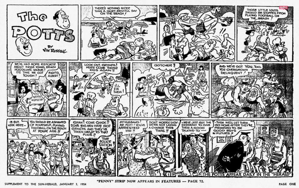 Jim Russell (1909 – 2001): Record-Holding Australian Cartoonist and Creator of The Potts 13 The Potts by Jim Russell (James Newton Russell)