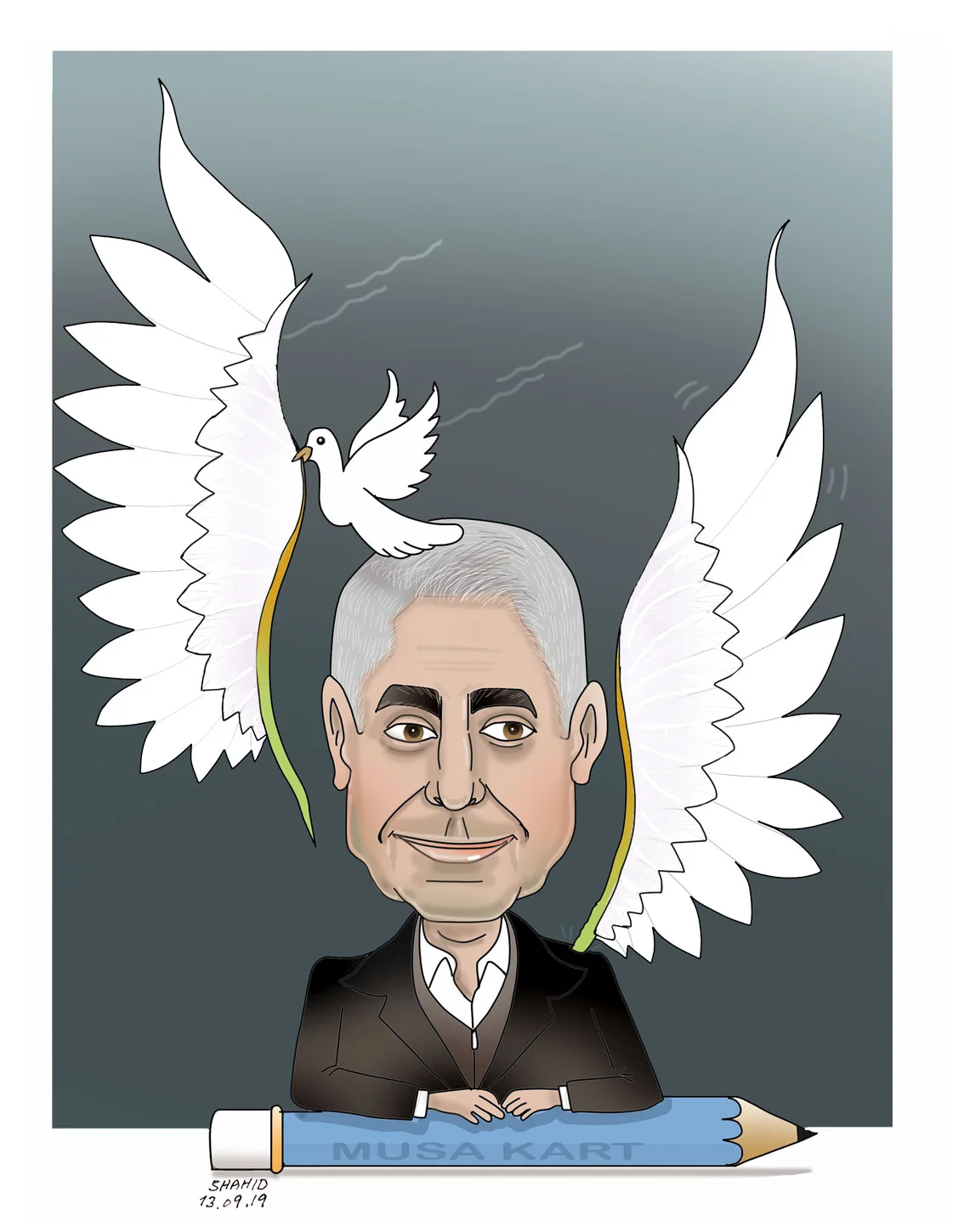 Turkish cartoonist Musa Kart Freed cartoon