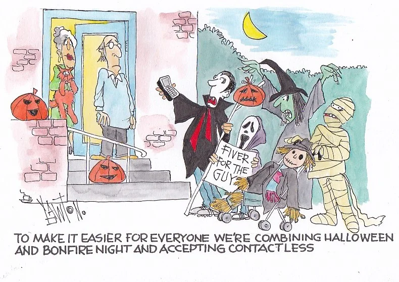 Guy Fawkes does Halloween cartoon