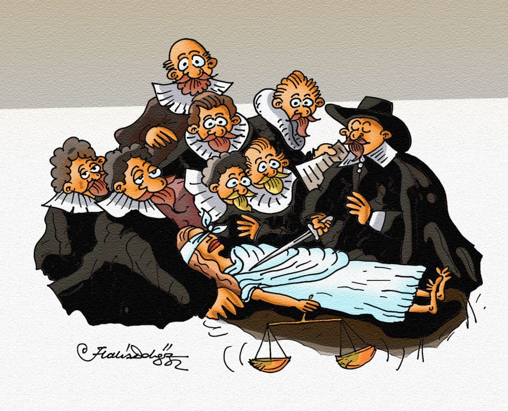 Dr. Tulp's Anatomy (LAW) lesson cartoon